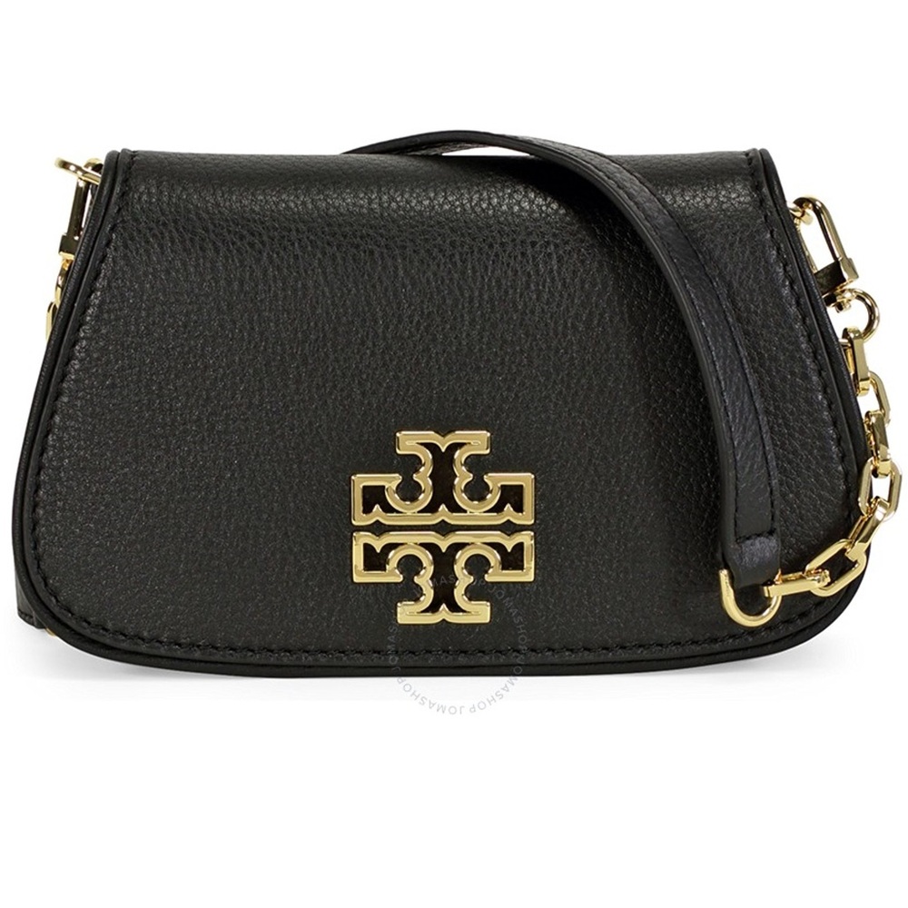 Tory Burch Black Crossbody Bag with Gold Accents